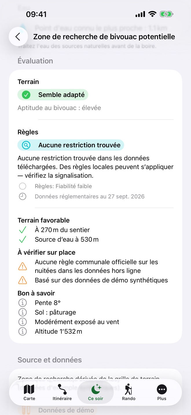 La vérification d’un lieu, qui explique séparément le terrain et les règles